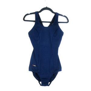 Galax Women's One Piece Swimsuit Navy Blue Swimwear Swim Pool Beach Active